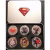 Image 1 : SET OF 6 SUPERMAN TOKENS  WITH DISPLAY BOX