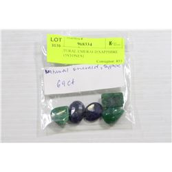 #32-NATURAL EMERALD,SAPPHIRE 69TCW (5STONES)