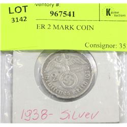 NAZI SILVER 2 MARK COIN