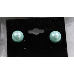#50- SEA SHELL PEARL EARRINGS 925 SILVER SKYBLUE