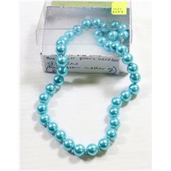 #39-SEA SHELL PEARL NECKLACE SKY BLUE