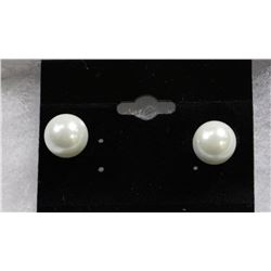 #51- SEA SHELL PEARL EARRINGS 925 CREAMY PEARL