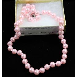 #42-SEA SHELL PEARL NECKLACE PINK