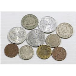 SET OF GERMAN COINS INCL.1921.1915,1920 & MORE