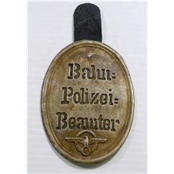 NAZI RAILROAD POLICE SOUVENIR BADGE
