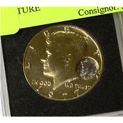 NOVELTY AMERICAN HALF DOLLAR W/ MINIATURE