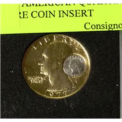 NOVELTY AMERICAN QUARTER W/ MINIATURE COIN INSERT