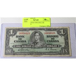 1937 CANADIAN ONE DOLLAR BANKNOTE