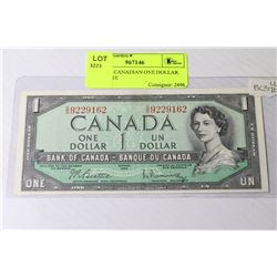 UNC 1954 CANADIAN ONE DOLLAR BANKNOTE
