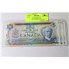 Image 1 : 3 UNC 1979 CANADIAN $5 BANKNOTES CONSECUTIVE S/N