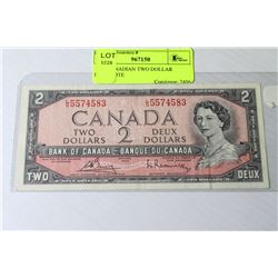1954 CANADIAN TWO DOLLAR BANKNOTE