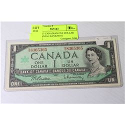UNC 1967 CANADIAN ONE DOLLAR CENTENNIAL BANKNOTE