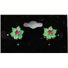 Image 1 : #16-925 SILVER GOLD PLATED NATURAL RUBY,EMERALD