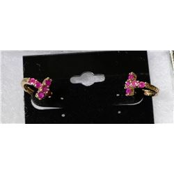 #20-9K SOLID GOLD NATURAL RUBY EARRINGS