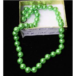 #41-SEA SHELL PEARL NECKLACE GREEN