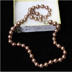 #46-SEA SHELL PEARL NECKLACE BRONZE