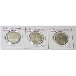 1939 CANADIAN SILVER DOLLAR X3