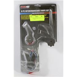 8PC. INTERCHANGABLE KNIFE SET IN PLASTIC CASE