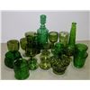 Image 1 : BOX OF GREEN DEPRESSION GLASS AND MORE INCL.