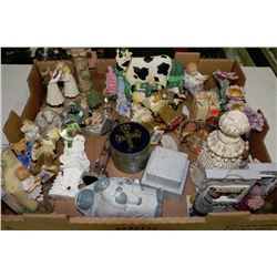 FLAT OF ASSORTED FIGURINES NEW FROM GIFT SHOP