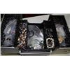 Image 1 : LARGE LOCKING JEWELLERY CASE  WITH CONTENTS- OPENS THREE LAYERS