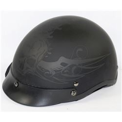 XL FLAT BLACK DOT APPROVED HALF HELMET