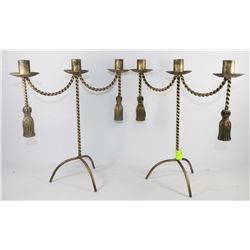 PAIR OF CANDLE HOLDERS GOLD TONE