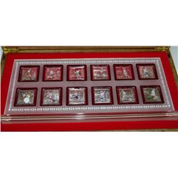 12PC. YEAR OF THE RABBIT ELECTROPLATED COIN SET