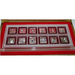 12PC. YEAR OF THE RABBIT ELECTROPLATED COIN SET