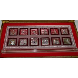 12PC. YEAR OF THE RABBIT ELECTROPLATED COIN SET