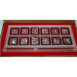 12PC. YEAR OF THE RABBIT ELECTROPLATED COIN SET