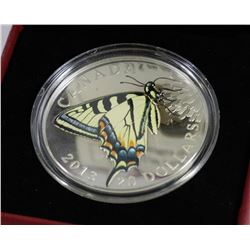 2013 FINE SILVER COLOURED BUTTERFLY CANADA $20