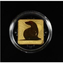 2010 STERLING SILVER/GOLD PLATED SQUARE POLAR BEAR