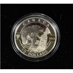 2013 FINE SILVER O CANADA BEAVER $10 PROOF COIN