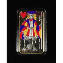 2008 STERLING SILVER COLOURED PLAYING CARD MONEY,