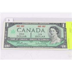1867-1967 BANK OF CANADA $1 DOLLAR NOTE