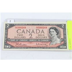 1954 BANK OF CANADA  $2 DOLLAR NOTE