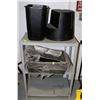 Image 1 : GARBAGE CAN, STEP STOOL & GREY SHELF