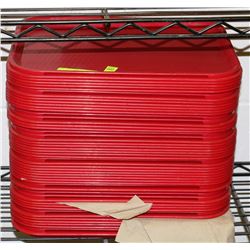 LOT OF 50 RED FOOD TRAYS