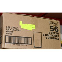 CASE OF 6 DOZEN NEW JUICE GLASSES