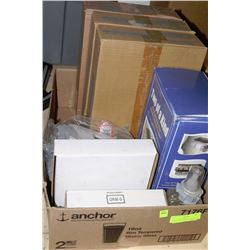 BOX OF RESTROOM ESSENTIALS.URINAL PUCKS,TOILET