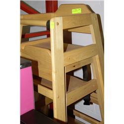 2 WOODEN HIGH CHAIRS