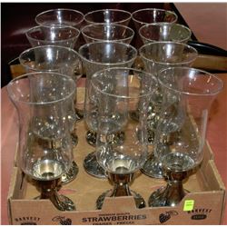TRAY OF 12 CANDLE HOLDERS