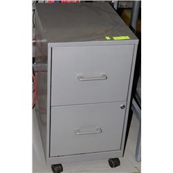 2 DRAWER GREY METAL FILING CABINET