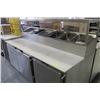 Image 1 : REFRIGERATED 8' 3 DOOR PIZZA PREP TABLE W/ SINK,