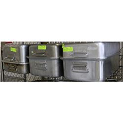ALUMINUM ROASTING PANS WITH LIDS X3