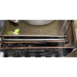 LOT OF 4 - 18"X10" METAL STRAP ROASTING PANS