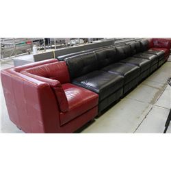 7-PIECE LEATHER RECEPTION COUCH