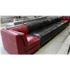 Image 1 : 7-PIECE LEATHER RECEPTION COUCH