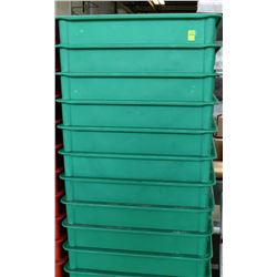 LOT OF 21 GREEN PIZZA DOUGH TRAYS